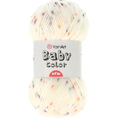 YarnArt Baby Color 217 krémová s farebnými bodkami