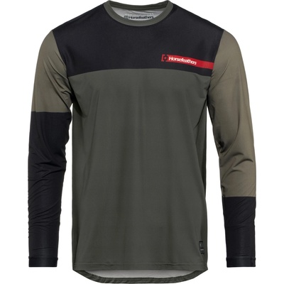 Horsefeathers Мъжка фланелка с дълъг ръкав за колоездене Horsefeathers Quantum L/S Bike Jersey Cycling jersey - Chimera / Walnut (056-3962-0112)
