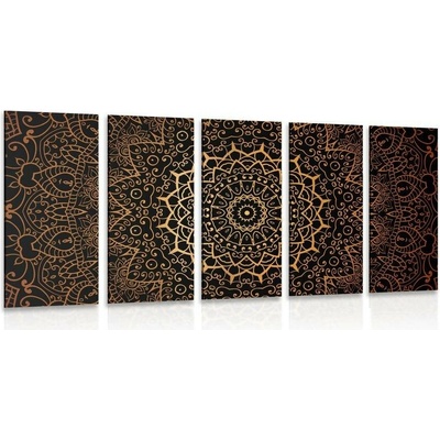 5-dílný obraz vintage Mandala v indickém stylu - 100x50