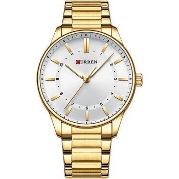 Curren Мъжки часовник Curren Yelt, Неръждаема стомана, Златист / Бял (CURREN-8430-GOLD-WHITE)