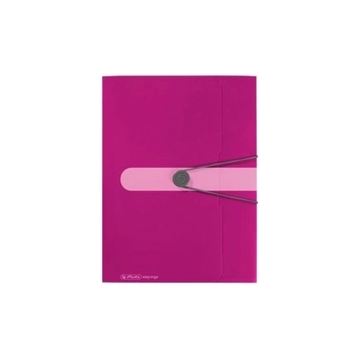 Herlitz Desky s gumičkou easy orga A4 3 chlopně PP neprůhledné tmavě růžové