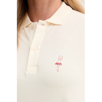 Bally Памучна тениска с яка Bally дамска в бежово WJE080 (WJE080)