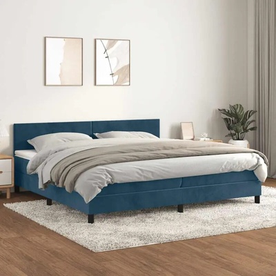 vidaXL 11461.3141207 Boxspring postel s matrací tmavě modrá samet