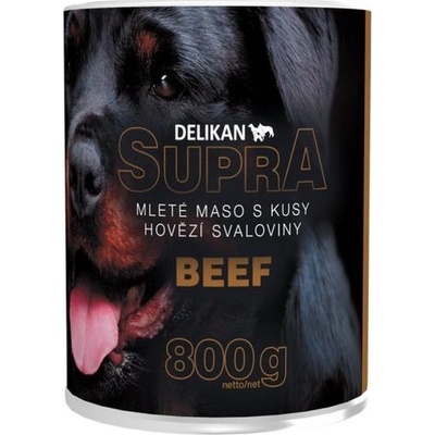 Delikan Supra Adult mleté hovädzie mäso s kúskami hovädzej svaloviny 800 g