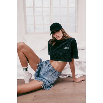 Trendyol dámske kraťasy Denim svetlomodrá