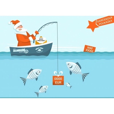 Tlačiteľné darčekové poukážky - voliteľná suma - rybárske potreby