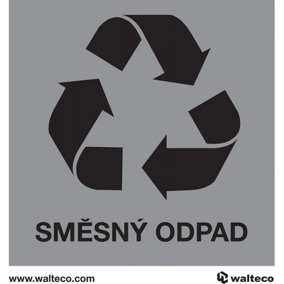 Walteco Recyklace - směsný odpad, 92x92mm, samolepka Množství: 5 ks , 21180BP1