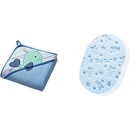 BabyOno Osuška s kapucňou - froté 100x100 (Veľryba) - Modrá