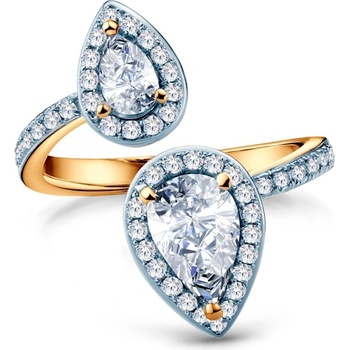 SAVICKI Годежен пръстен Savicki: двуцветно злато, лабораторен диамант