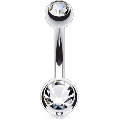 Šperky4U piercing do pupíku banánek malý crystal BS1006-C