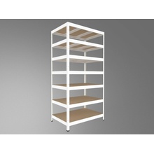 Biedrax Regál 35 x 75 x 210 cm 7 políc biely