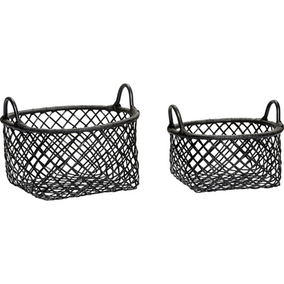 Hübsch Панер Hübsch ратанов черен 2 бр (170101)