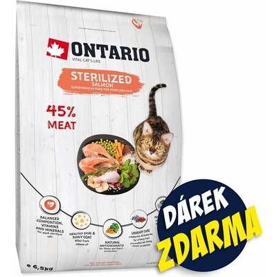 Ontario Cat Sterilised Salmon 6,5 kg