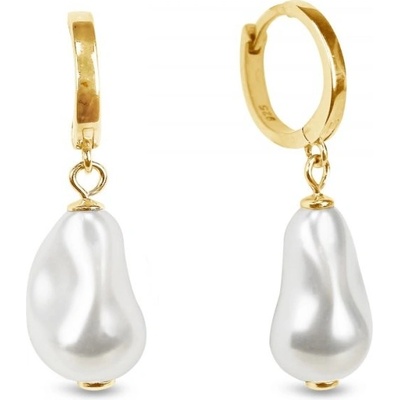 Spark stříbrné pozlacené bílé perlové Lulu KCRG584316W White Pearl