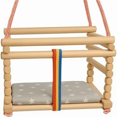 Baby Mix Detská hojdačka buková prírodná + poduška