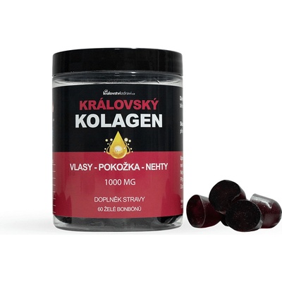 Kralovstvizdravi.cz Královský Kolagen malina, péče o pleť, vlasy a nehty, 1000 mg, 60 želé