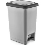 Dünya Plastik DUNYA-Кош с педал правоъгълен 25lt. SLIM СИВО/ЧЕРНО (01043) (0151378)