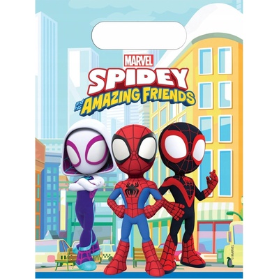 Plastová darčeková taška Spiderman Spidey, darčeková taška 6 kusov