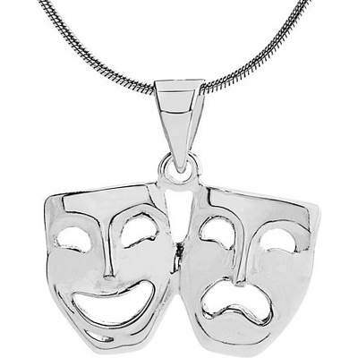 Vesper stříbrný přívěsek divadelní masky ZTP48678
