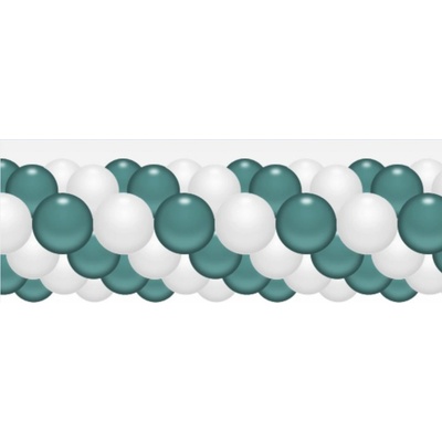 Balonky.cz Balónková girlanda tyrkysovo bílá 3 m