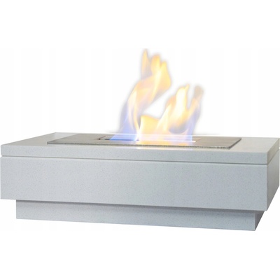 Acantha Altea White Marble Freestanding Bio Ethanol Fire 3 Litre Capacity