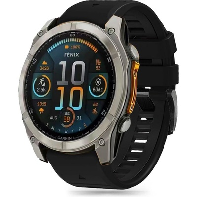 Силиконова каишка за часовник Garmin Fenix 5x / 5x Plus / 6x / 6x Pro / 7x / 8 (51mm) от Tech-Protect Silicone Line - Черен (5906302376766)