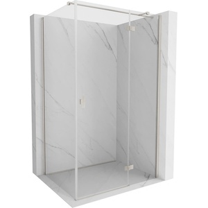 Mexen Mist-H T диш стен-врата душ кабина 95 x 85 см, прозрачен, четкан никел (8A5T-095-085-97-00-P)
