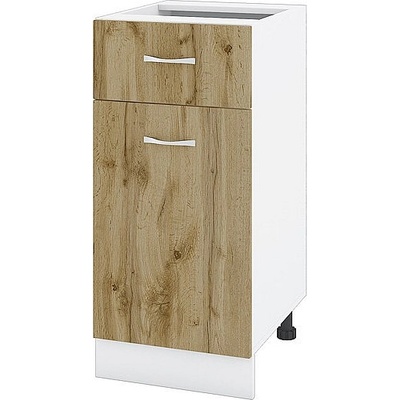 ИРИМ Долен шкаф с чекмедже и врата Сити БДД-24 бяло гладко / дъб дакота 40 см