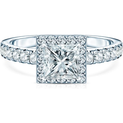 SAVICKI Годежен пръстен This is Love: бяло злато, лабораторен диамант с шлифовка "принцеса