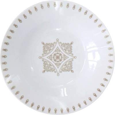 Hluboký porcelánový talíř Ronda Baroko, ø 23 cm, taupe, by inspire