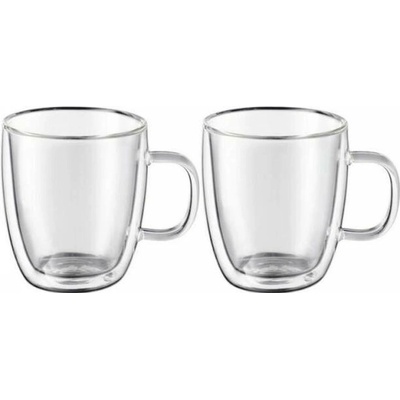 Kinekus Pohár sklenený dvojstenný MIA DUALI s uškom 2 x 350 ml
