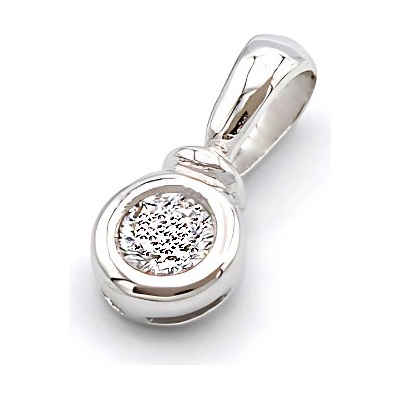 B&B Goldinvestic Zlatý přívěsek kolečko se zirkonem N2956