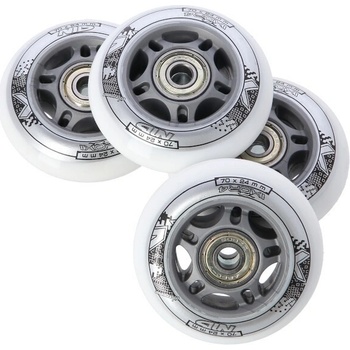 Sestava bílých PU koleček 70x24 + ložiska ABEC7 NILS Extreme