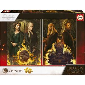 Educa Пъзел Educa - Game of Thrones, Домът на дракона, 2 х 500 части (EDU19573)