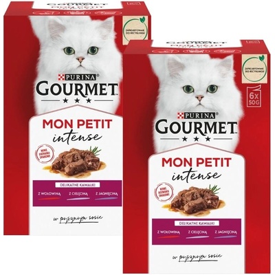 GOURMET mon Petit krmivo pre mačky Mäso MIX 12 x 50 g
