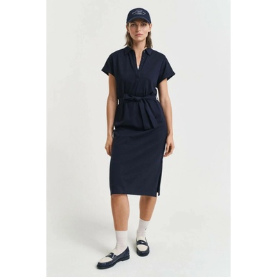 Gant Ss Pique Polo Dress Evening Blue