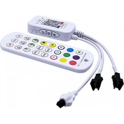 Hudební bluetooth ovladač digitálních RGB LED pásků WS2811, WS2812B, 24 tlačítek