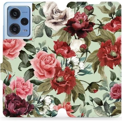Mobiwear - Xiaomi Redmi Note 12 Pro 5G - MD06P Růže a květy na světle zelené