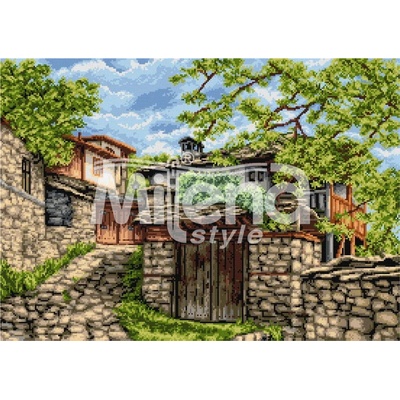 Milena Style Село Лещен - Печатана Aida 14 ct с конци Ariadna