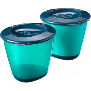 Tommee Tippee Комплект големи контейнери за храна Tommee Tippee - 4 м+, 2 х 120 ml, сини (TT.0118)
