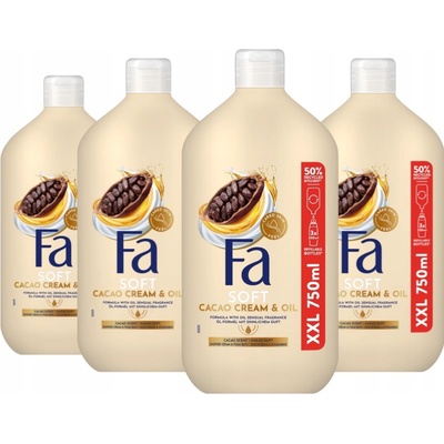 Fa sprchový gel a do koupele s vůní kakaového másla 4x750 ml