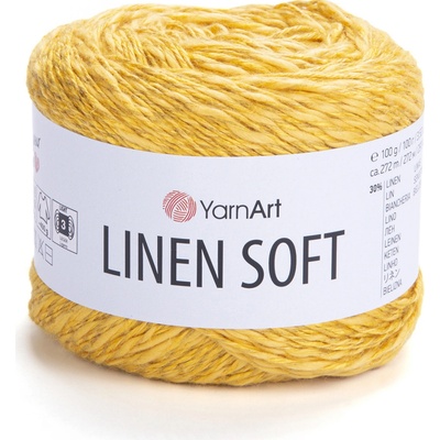 YarnArt Příze Linen soft 7306 hořčicově žlutá