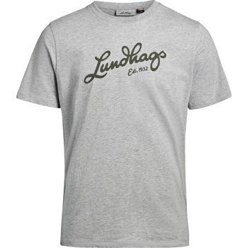Lundhags Мъжка тениска Lundhags Järpen Logo T-Shirt - Light Grey Melange (216-3483-0612)