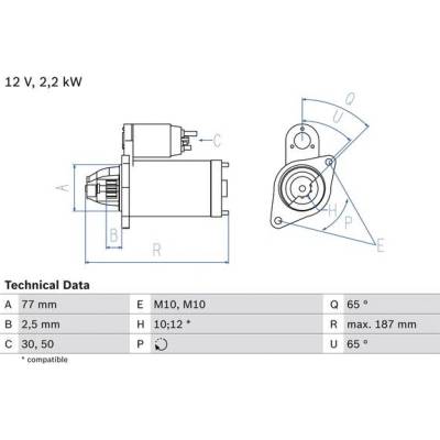 BOSCH STARTER 0 986 022 720