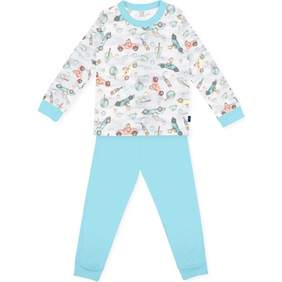 Darré dětské pyžamo Autíčka se zvířátky modré