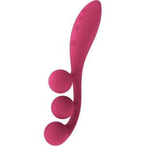 Satisfyer Tri Ball 1 - акумулаторен, мултифункционален вибратор (червен)