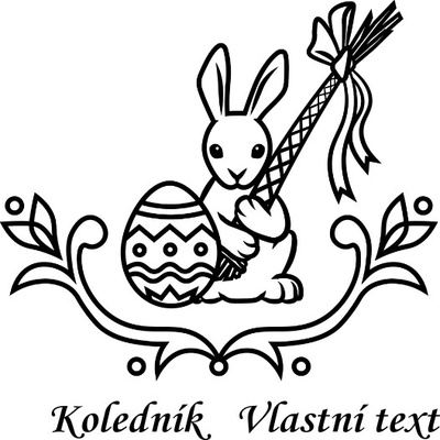 Velikonoční nažehlovací motiv Velikost: L, Vzor: 2, Barva potisku: černá