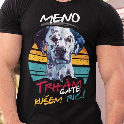 Tričko s potlačou Dalmatín Čierna