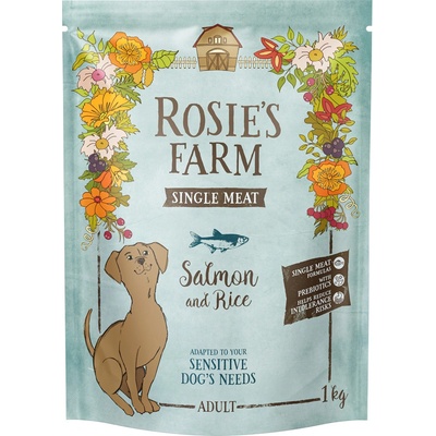 Rosie's Farm Single Meat Adult losos s rýží 1 kg