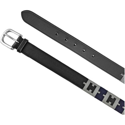 Equestro kožený opasek POLO H černá/navy/šedá